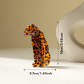 OUWEINA Handmade Acetate Leopard Print Hair Clip | Minimalist Rectangular Animal Design, Vibrant Orange & Black Spotted Pattern, Durable & Lightweight for Women's Hairstyles